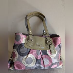Coach Ashley Pink and Grey Bag